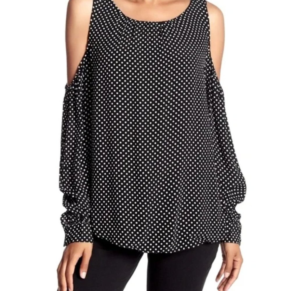 Philosophy Polka Dot Cold Shoulder Top